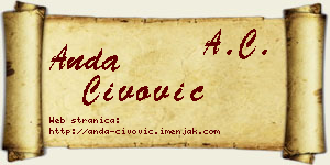Anda Čivović vizit kartica